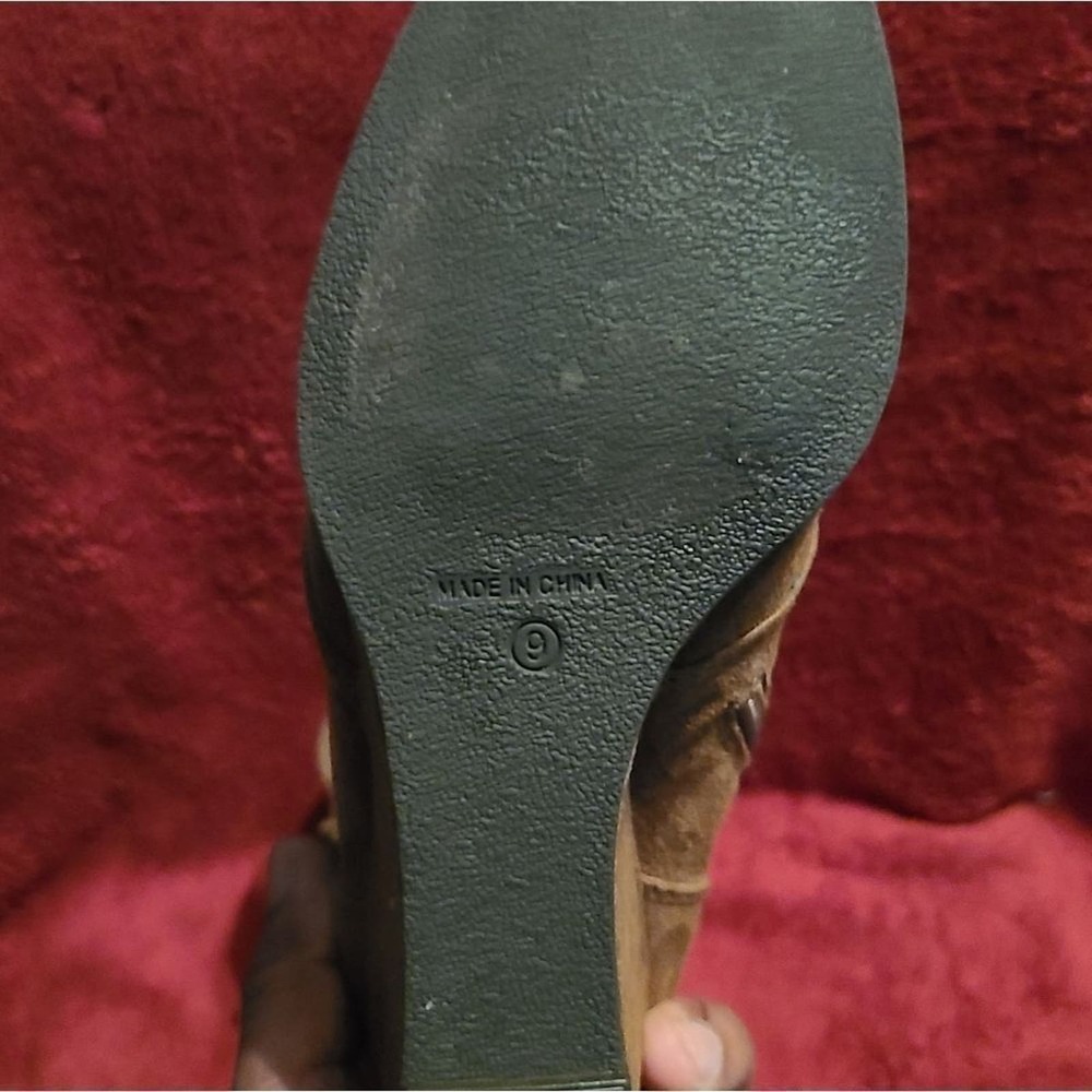 American Eagle Brown Suede Wedge Ankle Boots - Picture 3 of 3